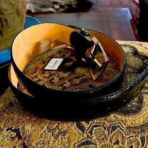 GENUINE CROCODILE MARTAIN DINGMAN MEN BELT SIZE 38… BLACK “NEW WITH TAG”…